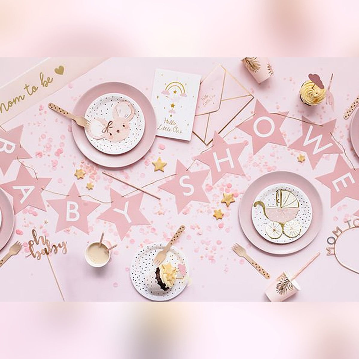 Girlande Baby Shower rosa – Ansicht 2