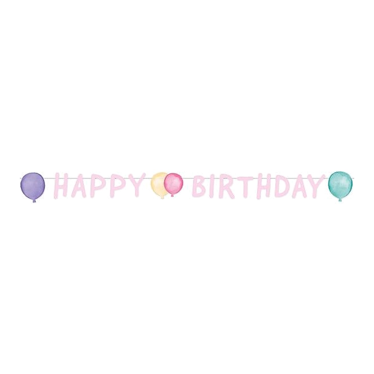 Girlande Geburtstag Ballons – 1,5 Meter - pastell
