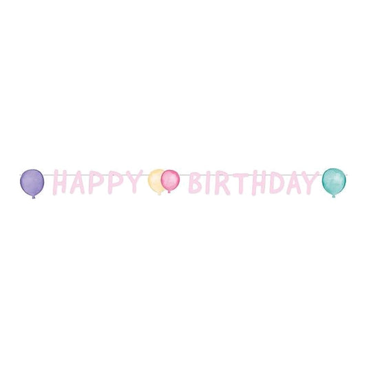 Girlande Geburtstag Ballons – 1,5 Meter - pastell