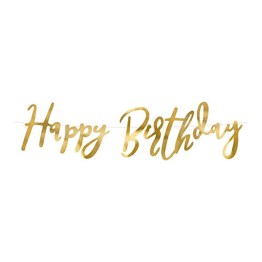 Girlande Happy Birthday gold – 65 x16 cm