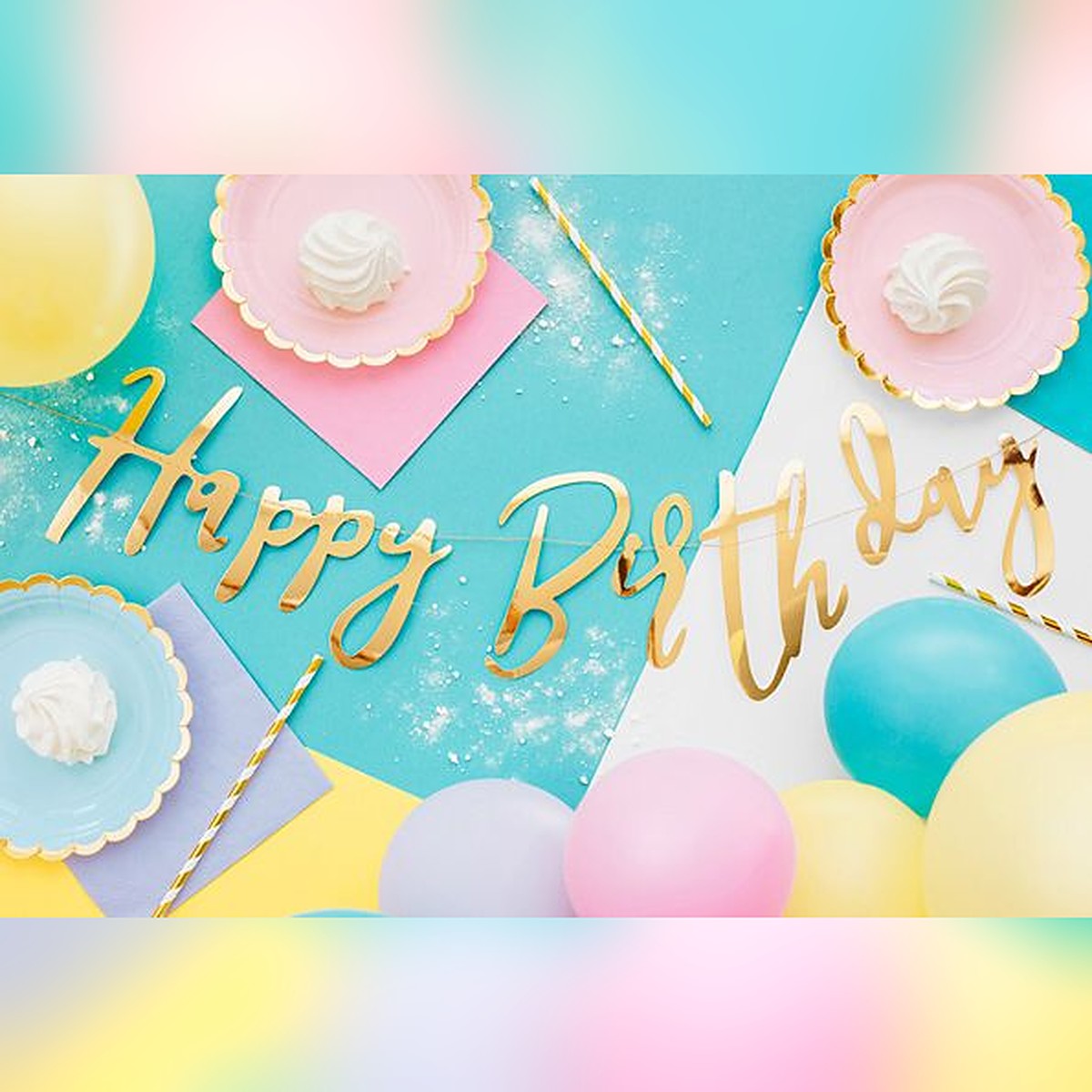 Girlande Happy Birthday gold – Ansicht 2