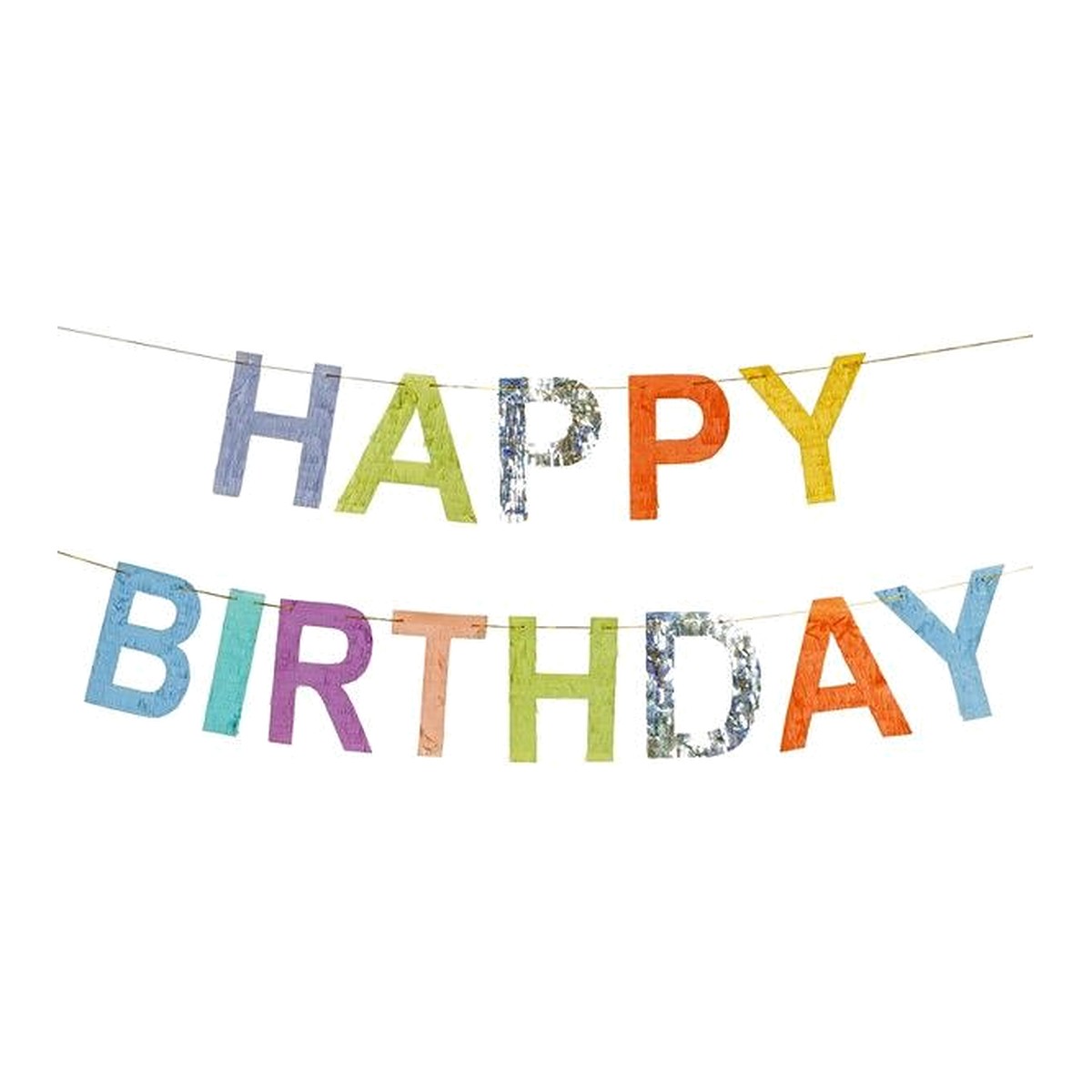 Girlande Happy Birthday pastell glitzer – 2,2 Meter