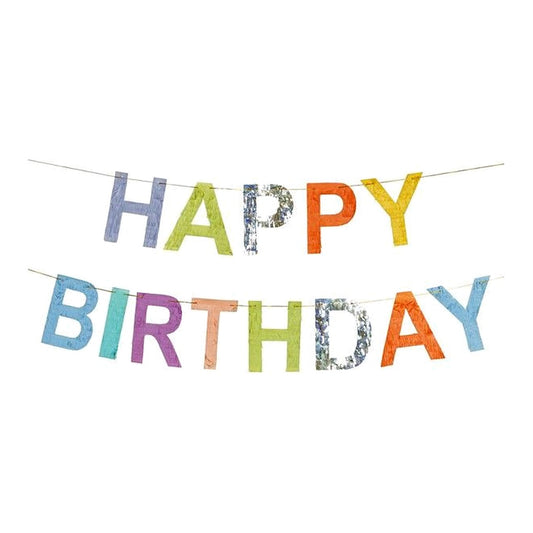 Girlande Happy Birthday pastell glitzer – 2,2 Meter
