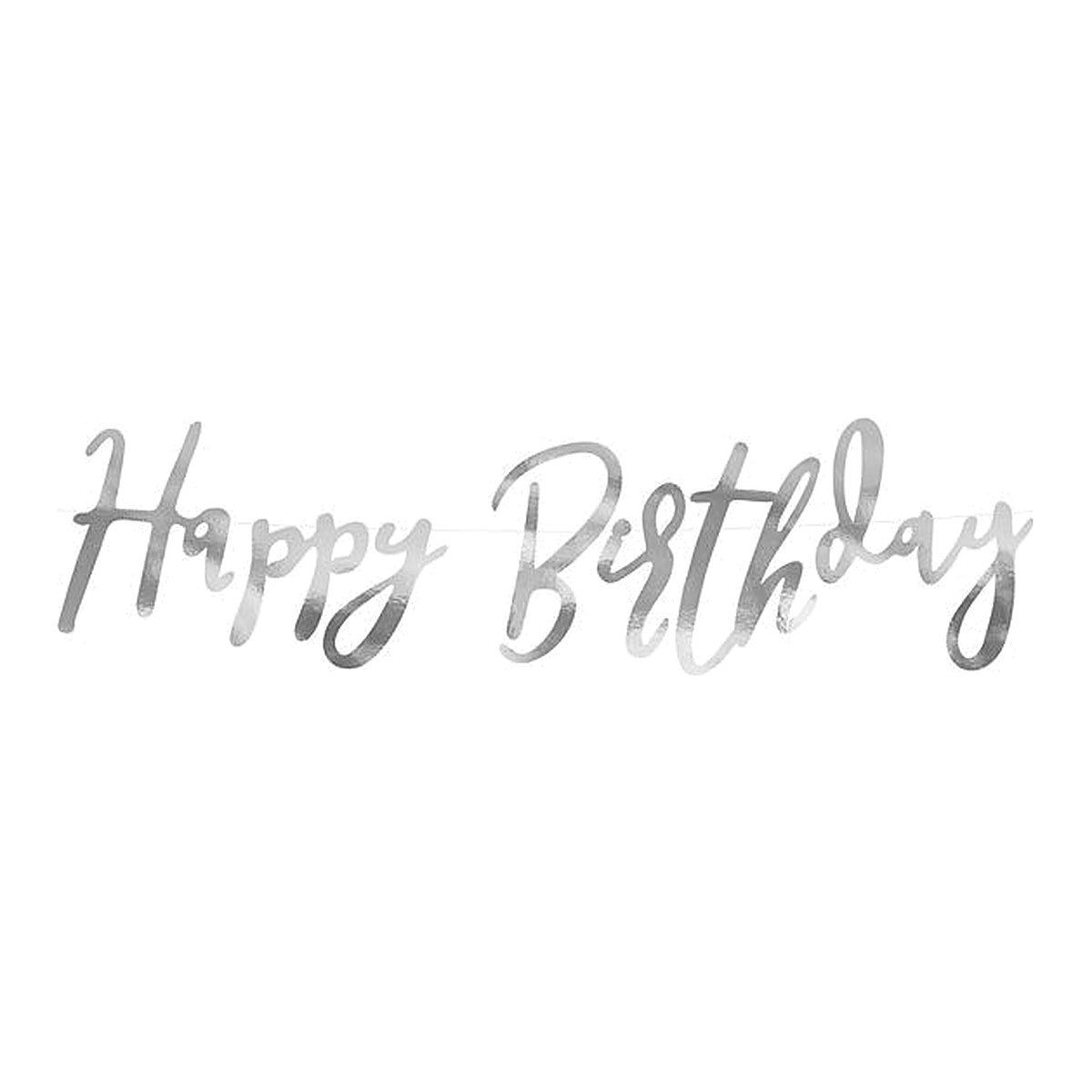 Girlande Happy Birthday silber – 65 x16 cm