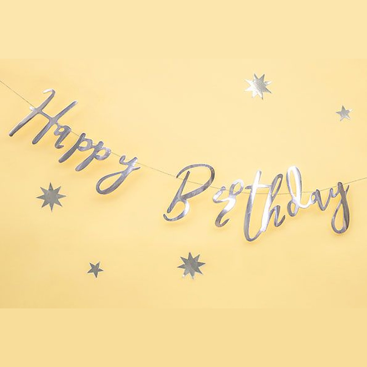 Girlande Happy Birthday silber – Ansicht 3
