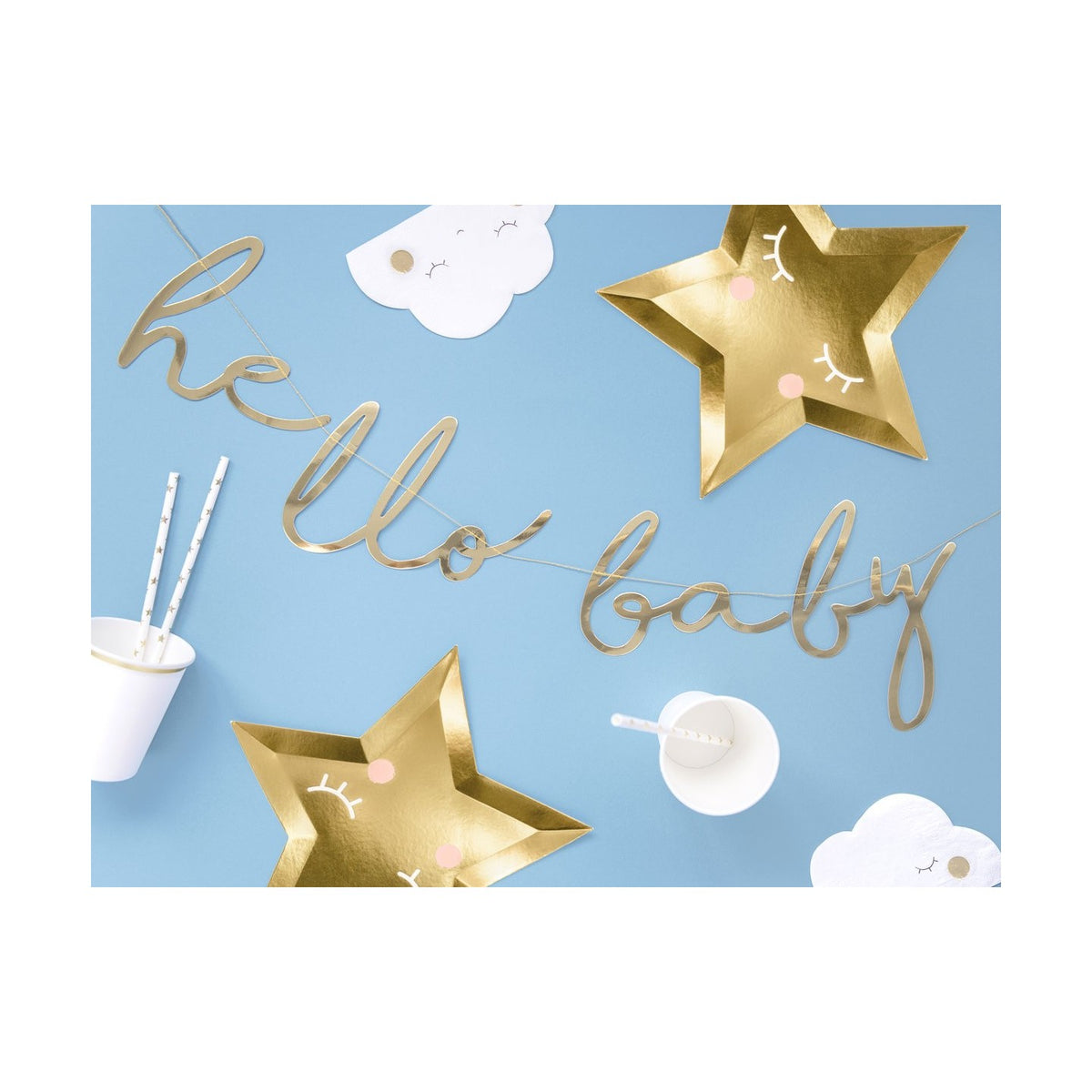 Girlande «hello baby» gold