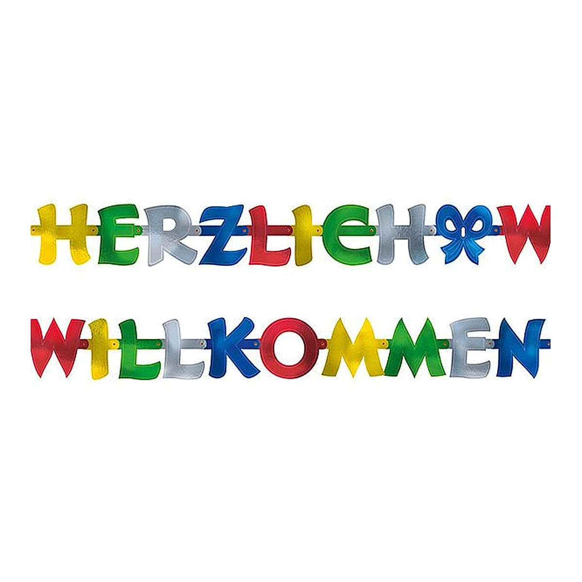 Girlande Herzlich Willkommen – 1,7 Meter - 18 Buchstaben