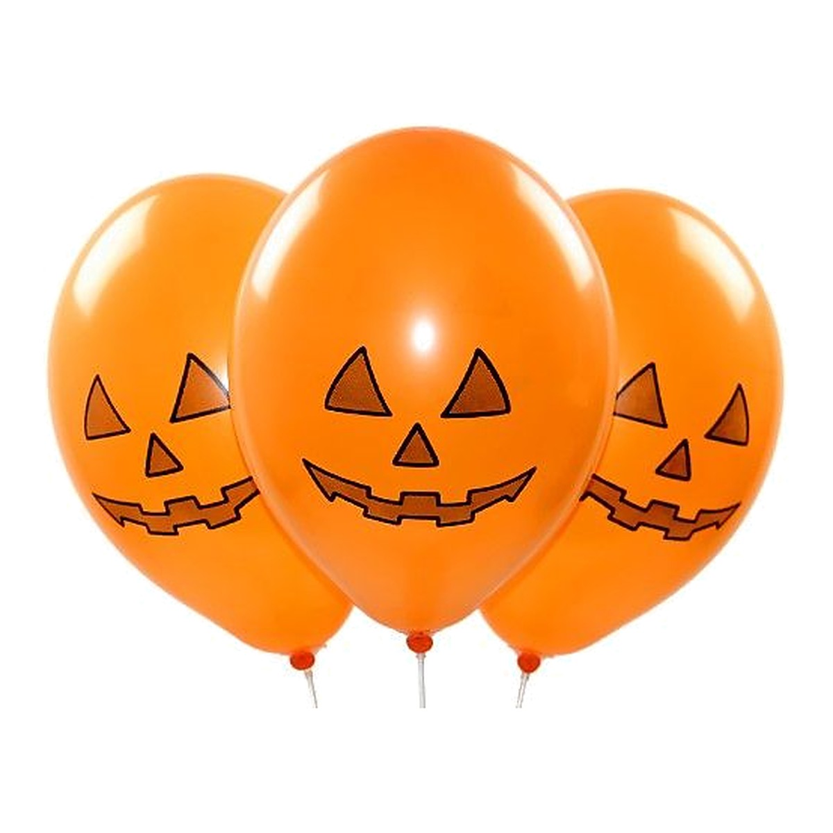 Halloween Kürbis Ballons – Ballons: orange - Druck: schwarz - 33 cm