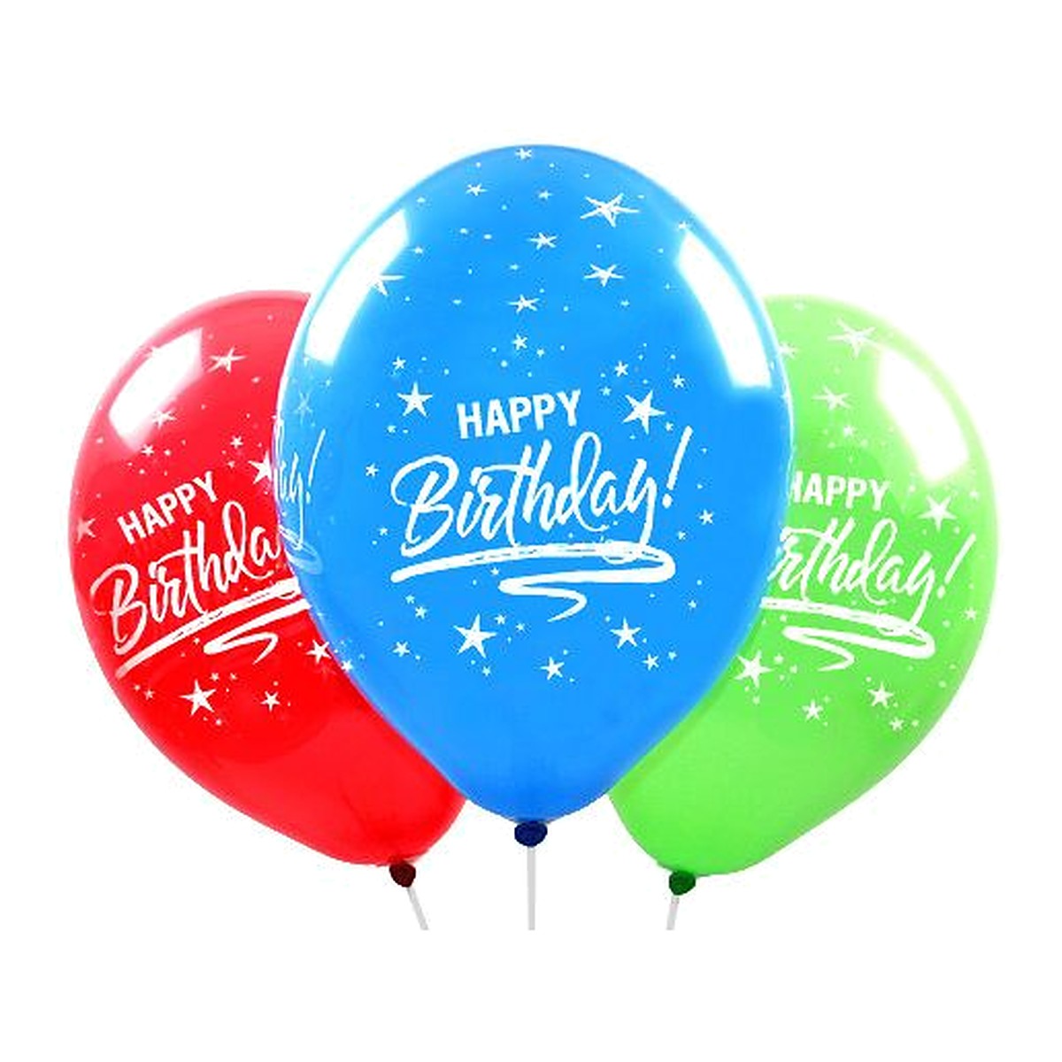 Happy Birthday Ballons – Ballons: assortiert - Druck: weiss - 33 cm