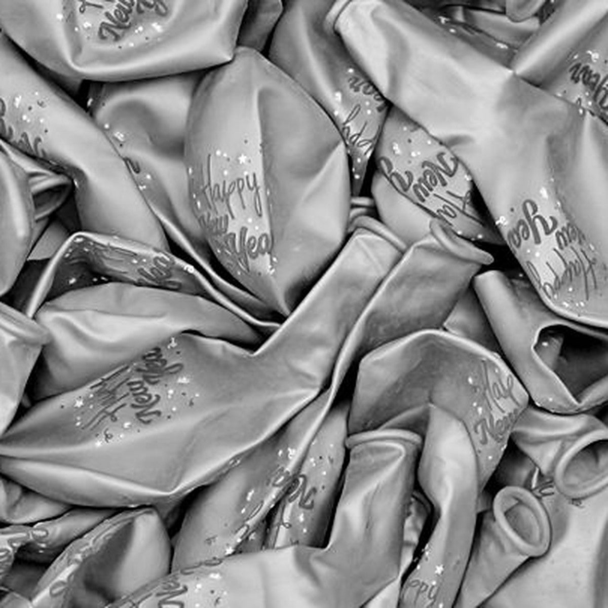 Happy New Year Ballons silber – Ansicht 2