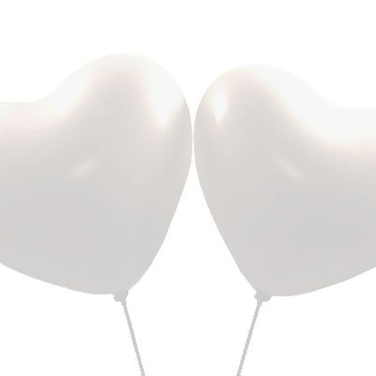 Herzballons weiss – Herzform - 40 cm