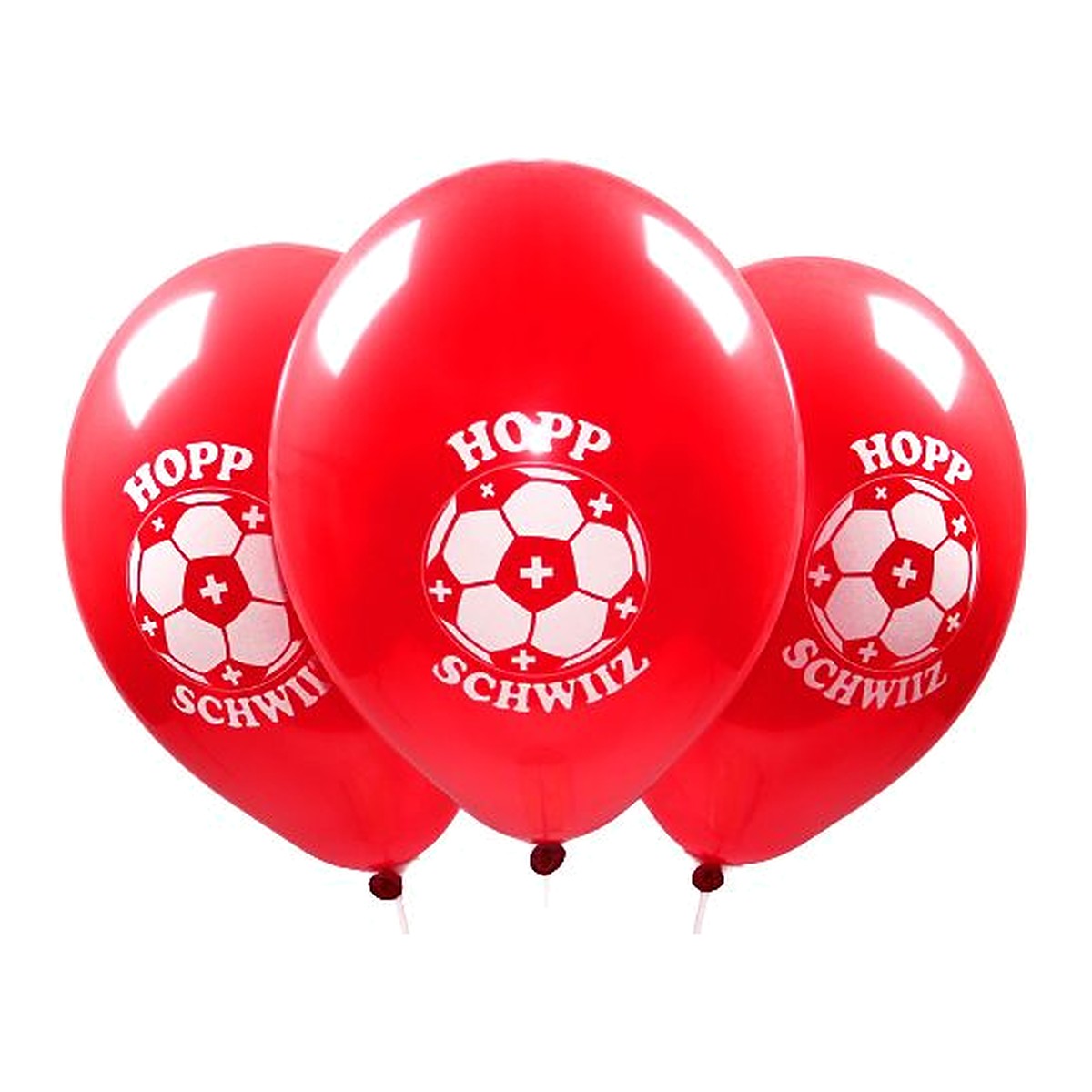 Hopp Schwiiz Ballons – Ballons: rot - Druck: weiss - 33 cm
