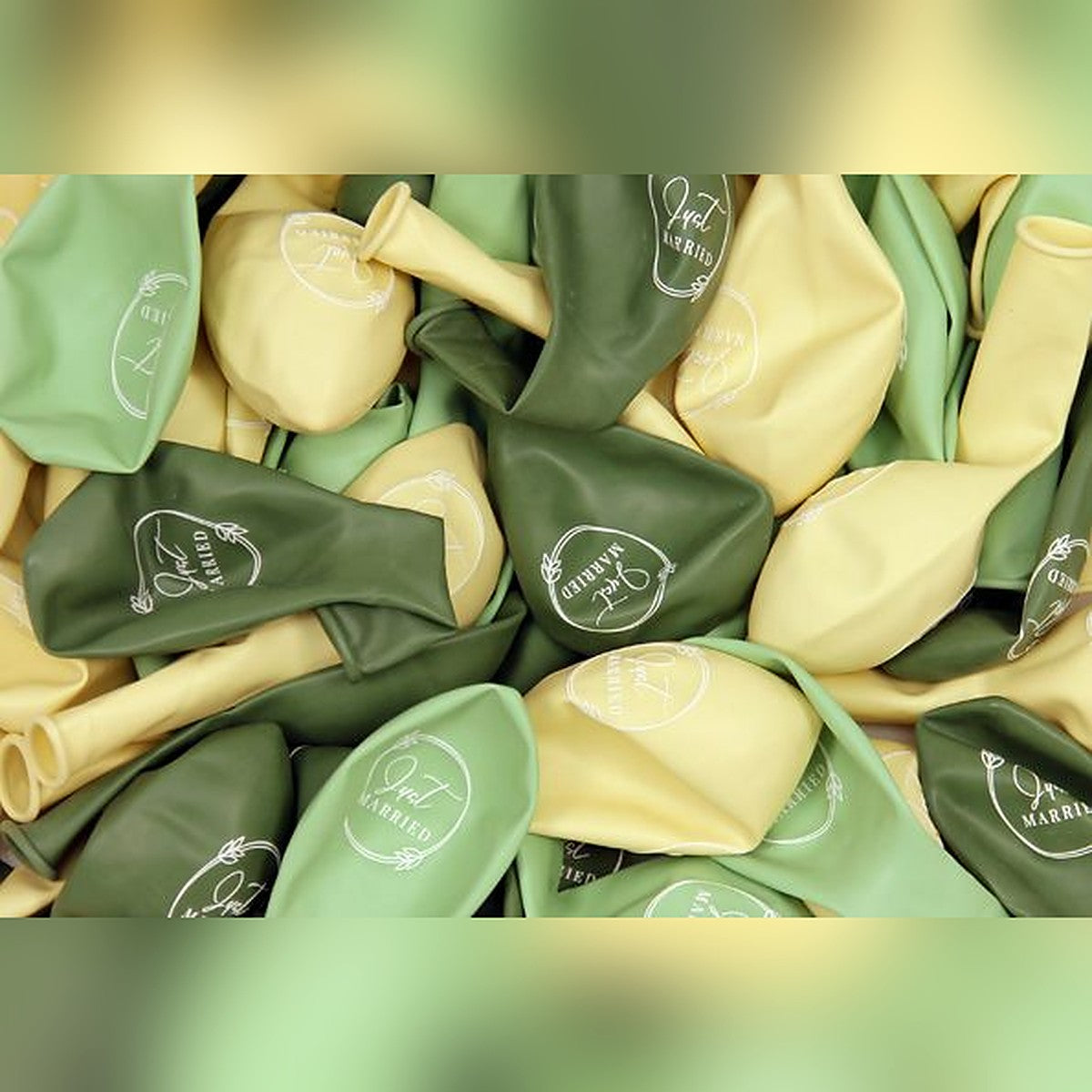 Just Married Ballons Boho green – Ansicht 2