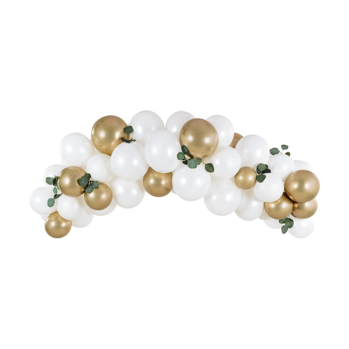 Ballongirlande weiss-gold 200 cm (60 Ballone)
