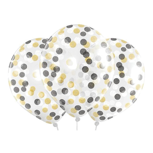 Konfettiballons elegant – 4 Stk. - 33 cm