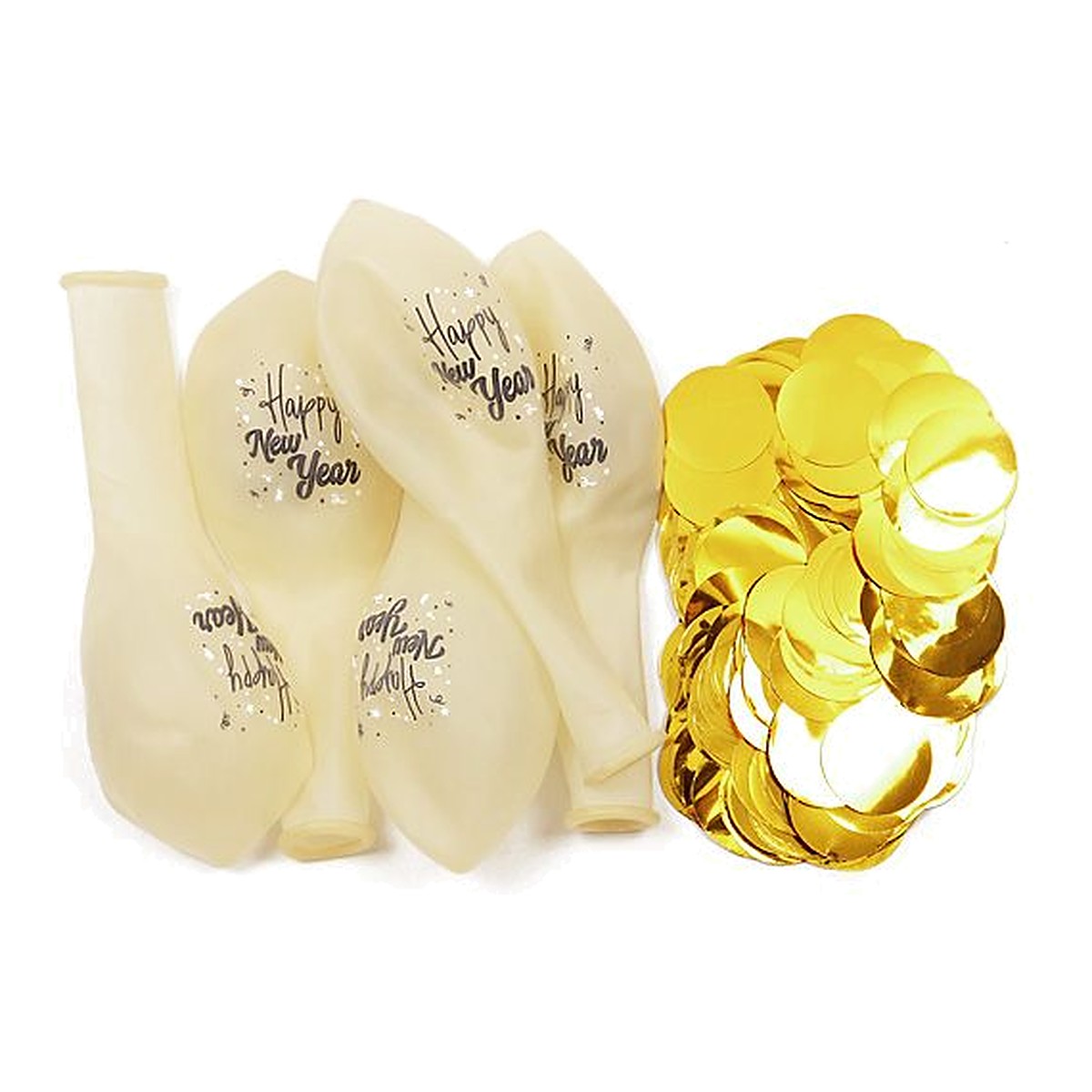 Konfettiballons Happy New Year gold – Ansicht 2