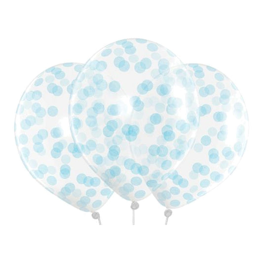 Konfettiballons hellblau – 4 Stk. - 33 cm