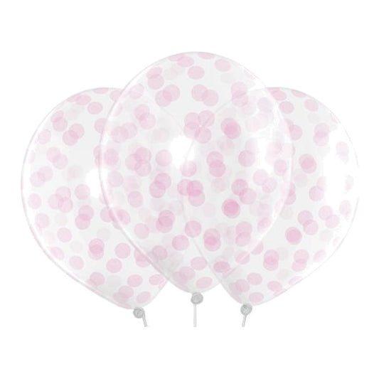 Konfettiballons rosa – 4 Stk. - 33 cm