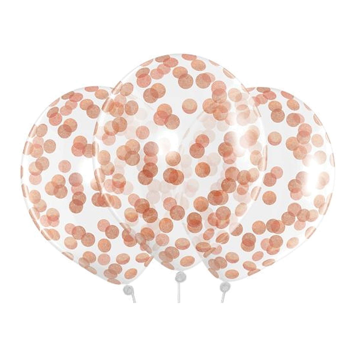 Konfettiballons rosegold – 4 Stk. - 33 cm