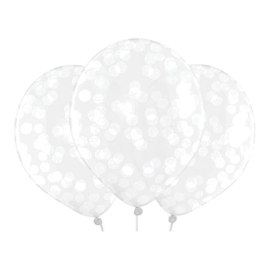 Konfettiballons weiss – 4 Stk. - 33 cm