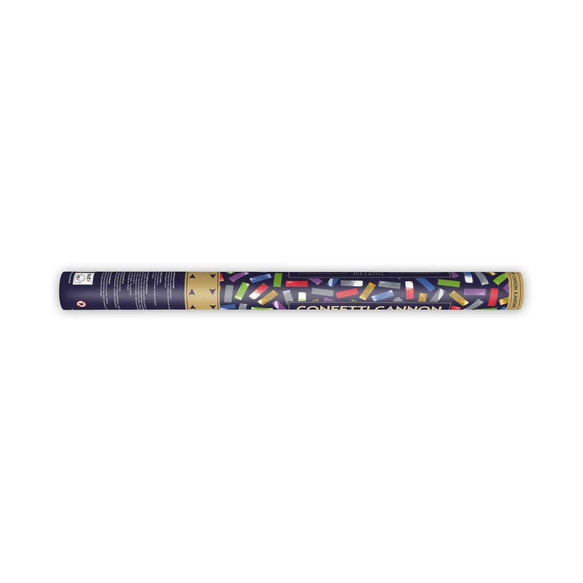 Konfettikanone 60 cm metallic bunt