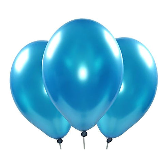 Metallic-Ballons aqua – Glanz - 33 cm