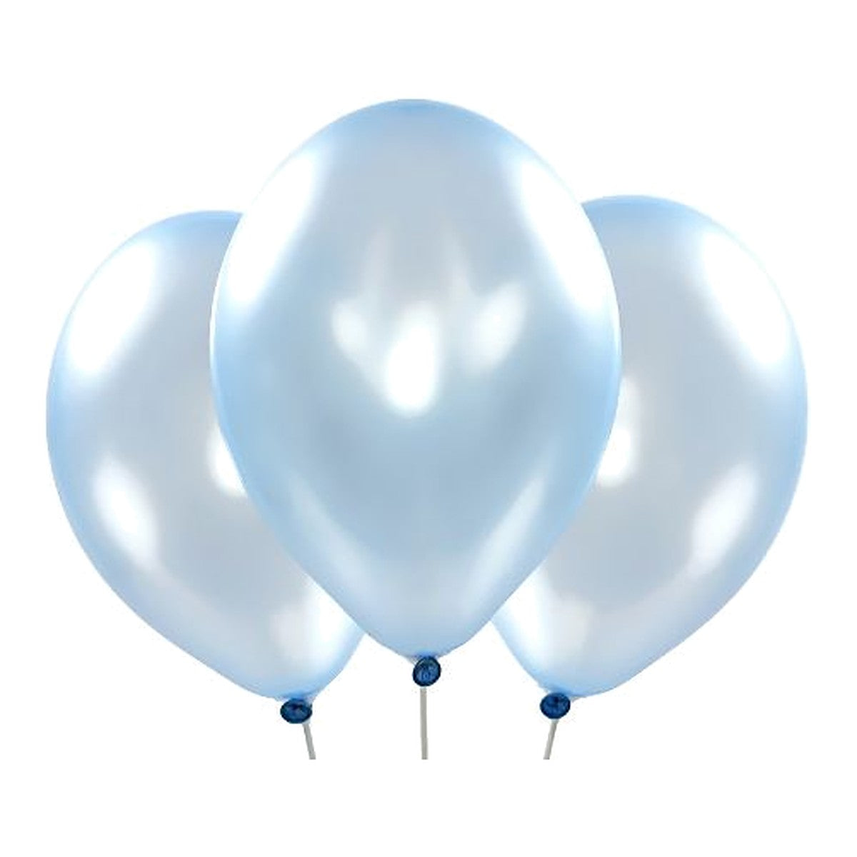 Metallic-Ballons hellblau – Glanz - 33 cm