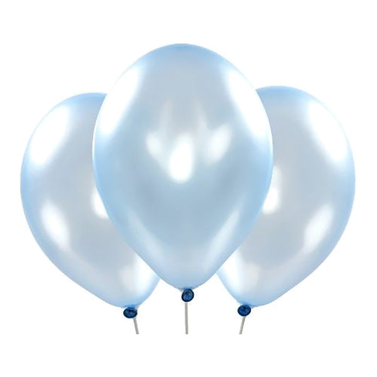 Metallic-Ballons hellblau – Glanz - 33 cm