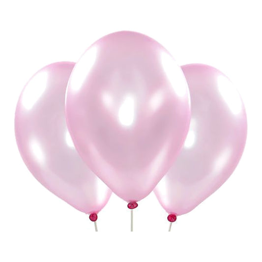 Metallic-Ballons rosa – Glanz - 33 cm