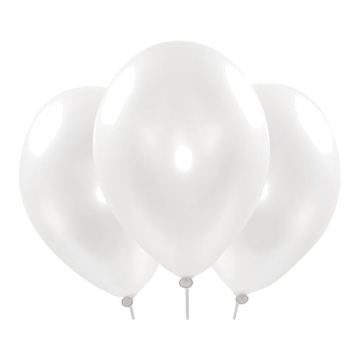 Metallic-Ballons weiss – Glanz - 33 cm