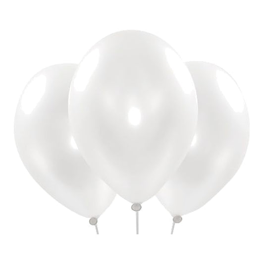 Metallic-Ballons weiss – Glanz - 33 cm