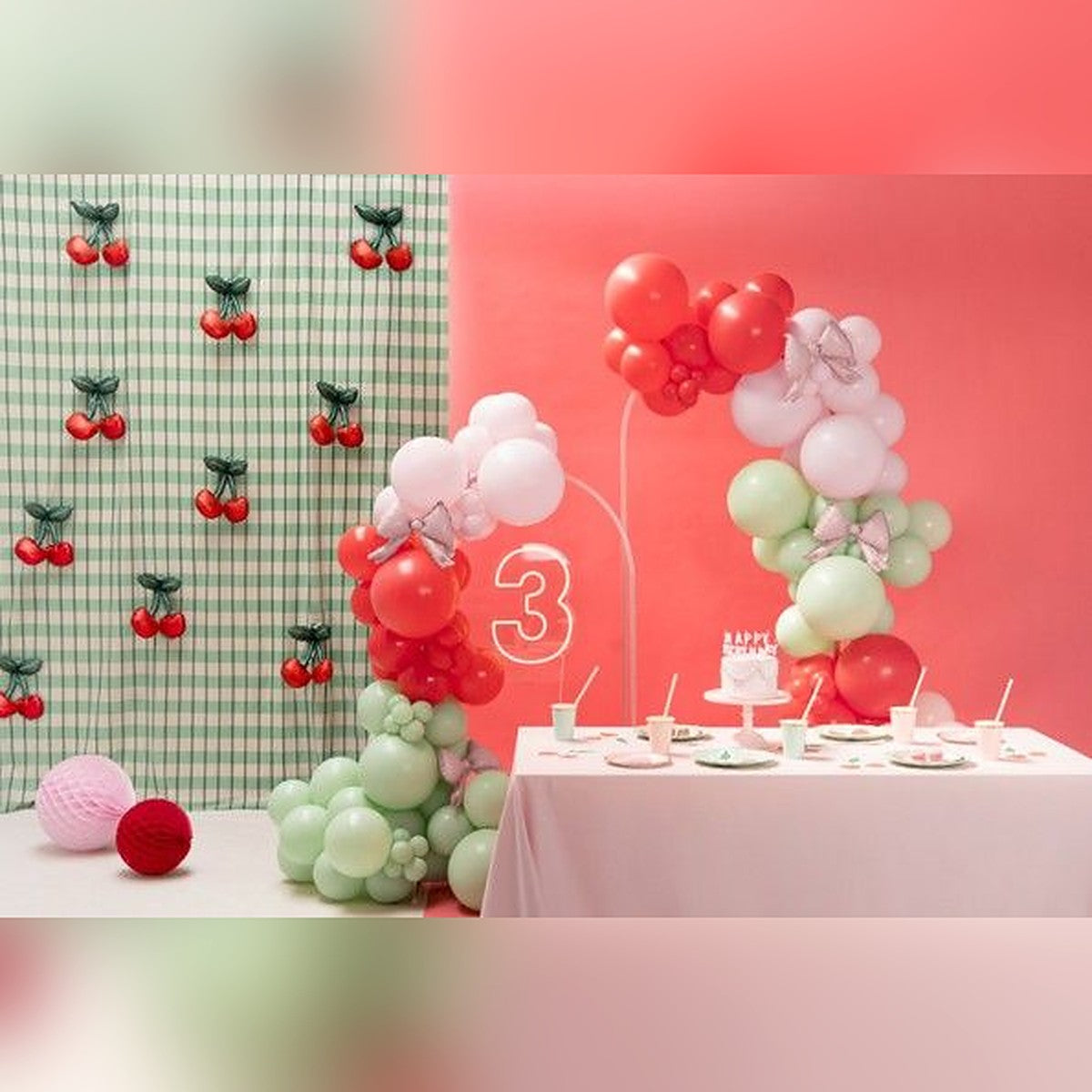 Mini-Folienballons rosa Schleife – Ansicht 2