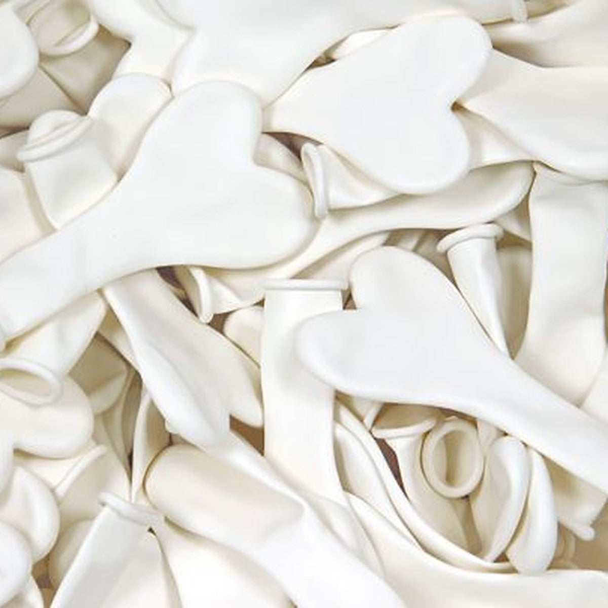 Miniballons Herz weiss – 100 Stk. - Pastell - 15 cm