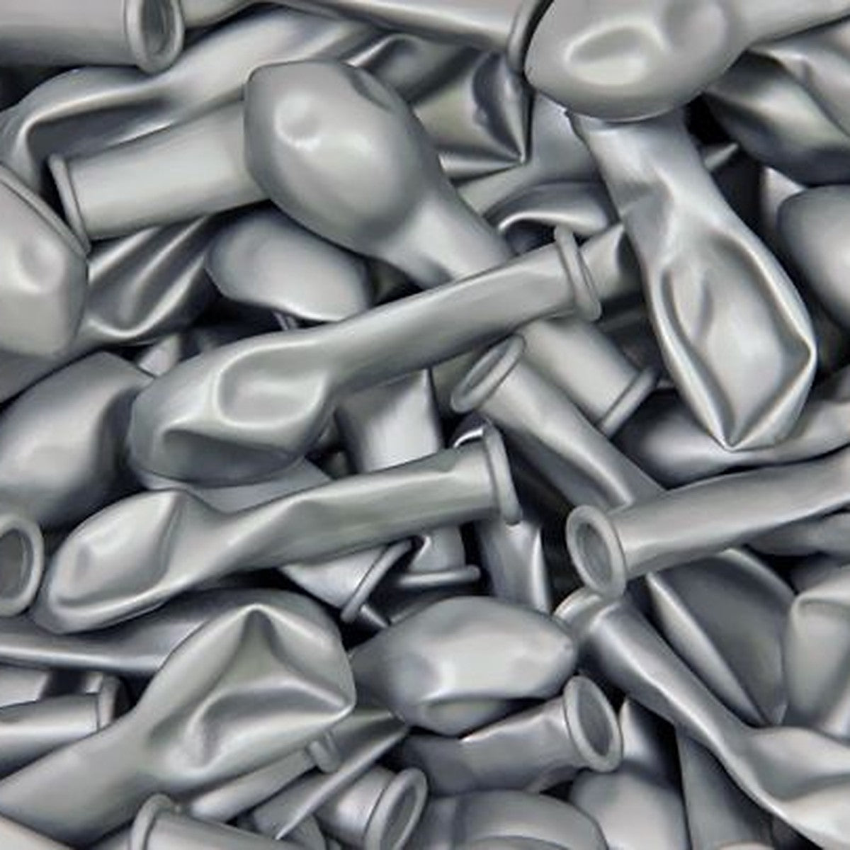 Miniballons Metallic silber – 100 Stk. - Glanz - 13 cm