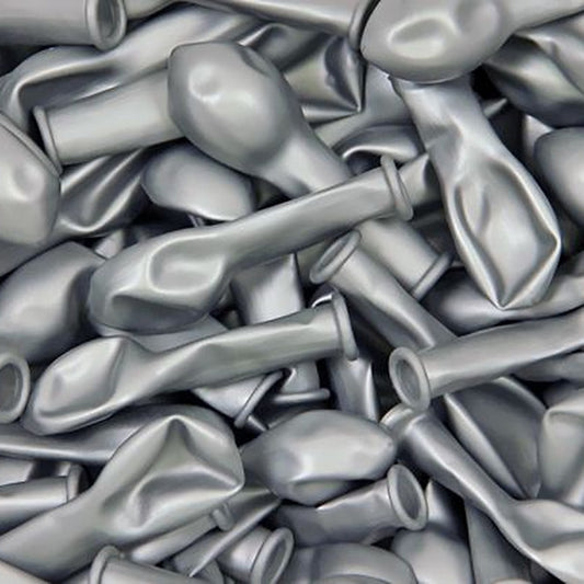 Miniballons Metallic silber – 100 Stk. - Glanz - 13 cm