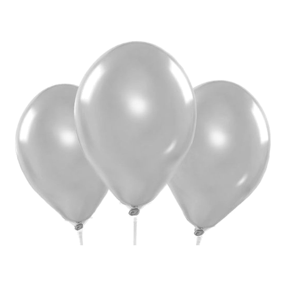 Miniballons silber Chrome – 100 Stk. - Chrome - 13 cm