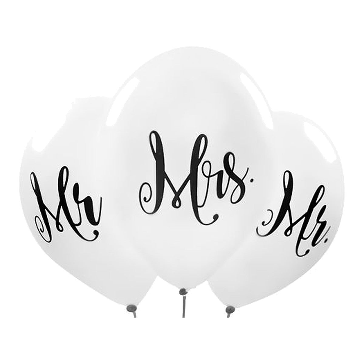 Mr. & Mrs. Ballons – Ballons: weiss - Druck: schwarz - 33 cm