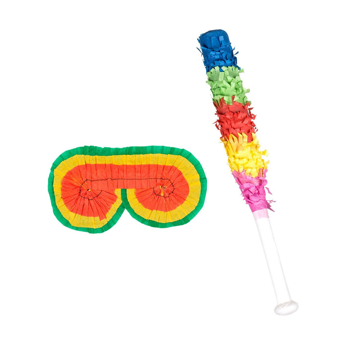 Piñata-Set Augenbinde und Stock