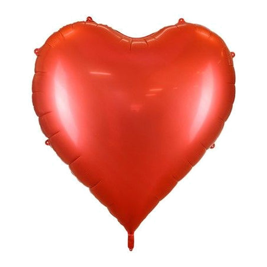 Riesen-Folienballon Herz rot – Grösse: XXL (ca. 136 x 129 cm) · ungefüllt