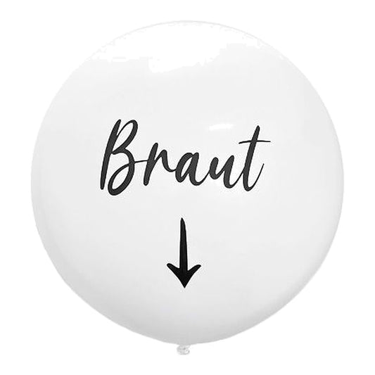 Riesenballon Braut – Ballon: weiss - Druck: schwarz - 75 cm