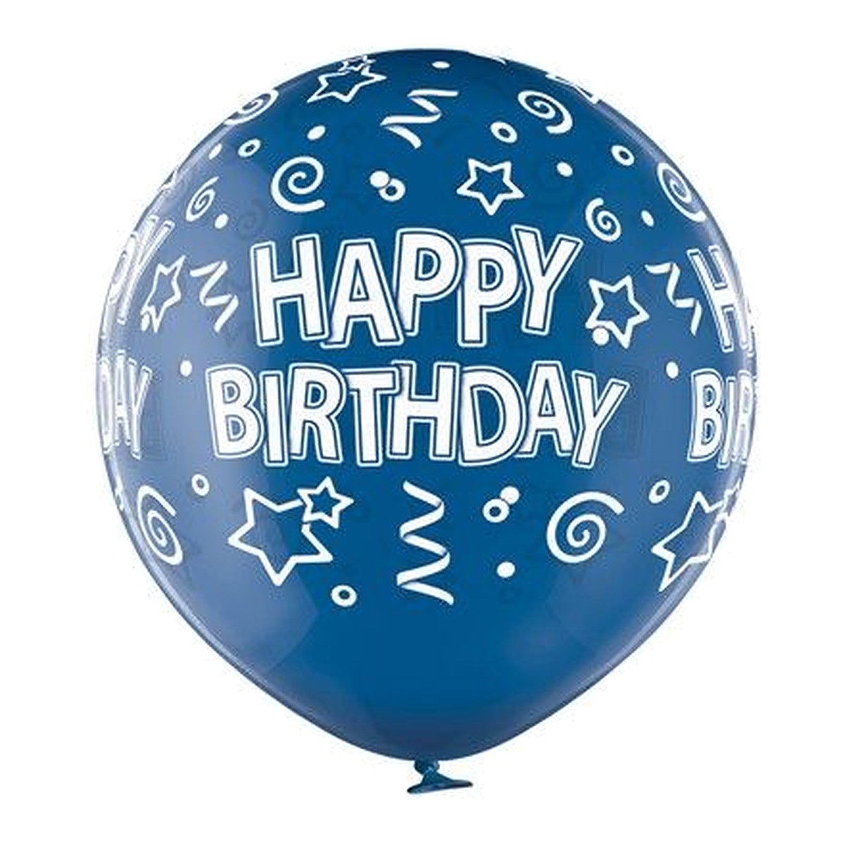 Riesenballon Geburtstag blau – Ballon: dunkelblau - Druck: weiss - 60 cm