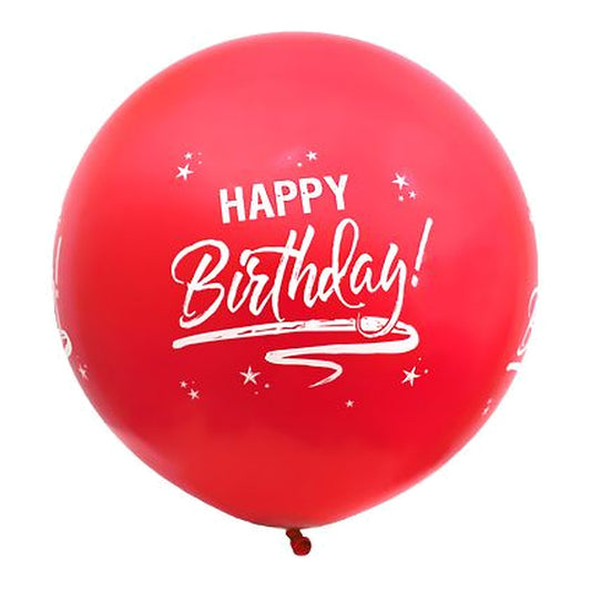Riesenballon Geburtstag rot – Ballon: rot - Druck: weiss - 75 cm