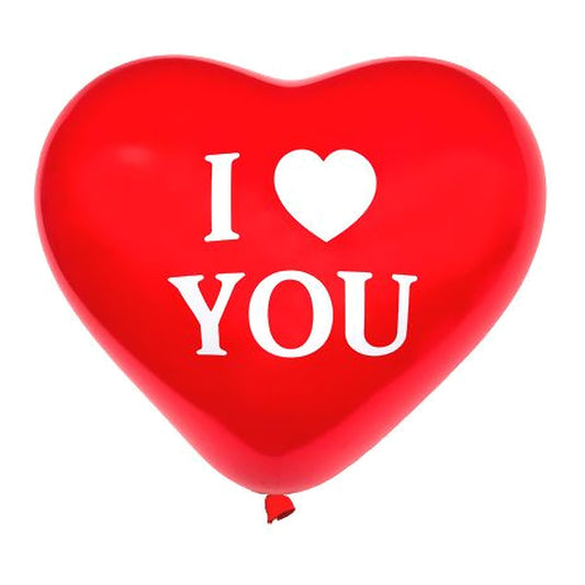 Riesenballon Herz I love you – Ballon: rot - Druck: weiss - 75 cm