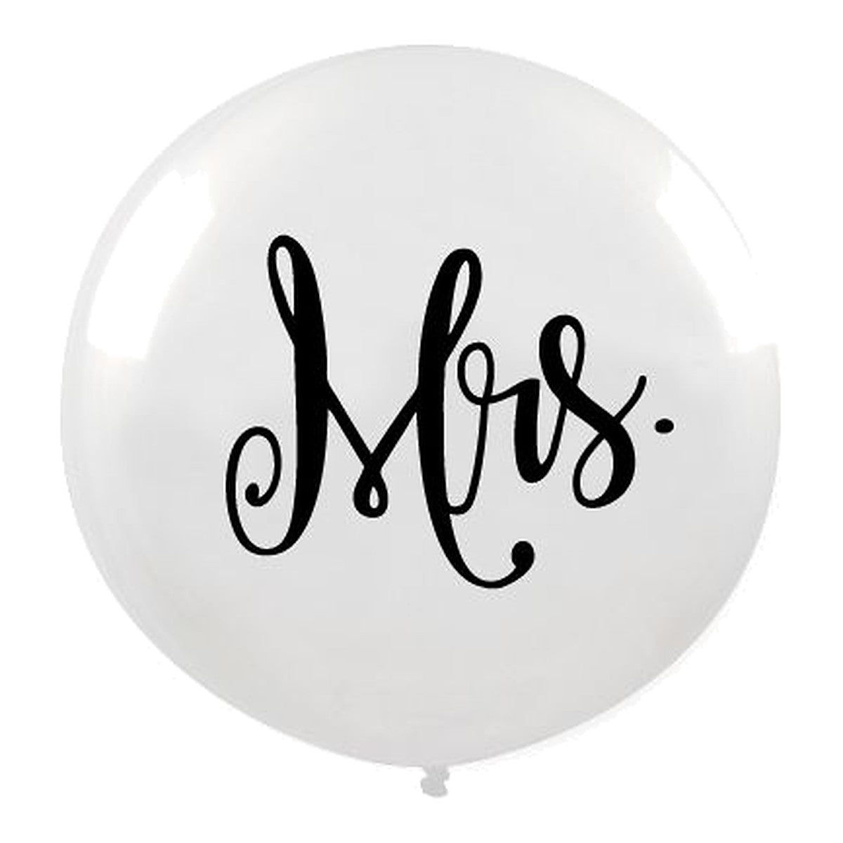 Riesenballon Mrs. – Ballon: weiss - Druck: schwarz - 75 cm