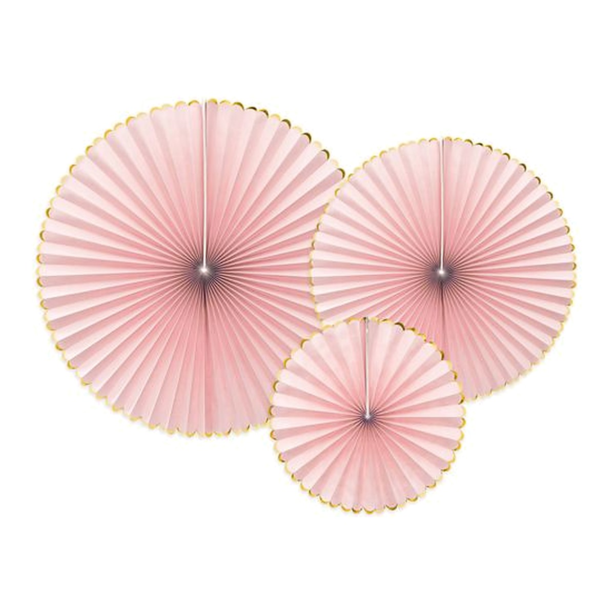 Rosetten rosa soft mit Goldrand – 3 Stk. - Dekorations-Set