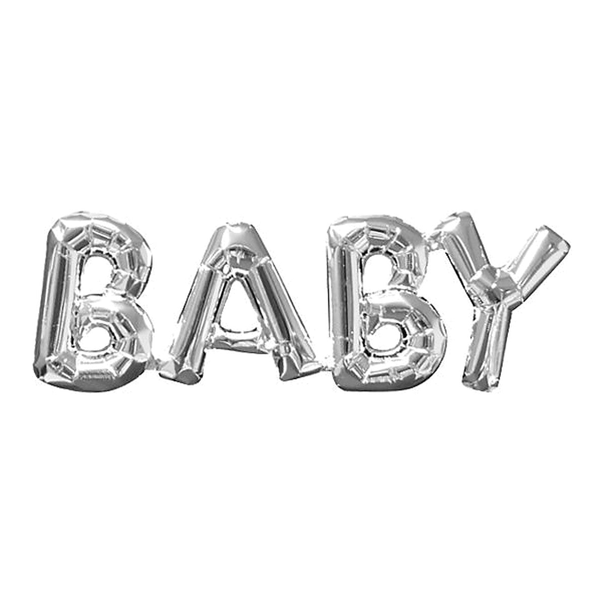 Schriftzug Baby silber Ballon – zum selber Aufblasen · nur für Luftfüllung - kein Helium