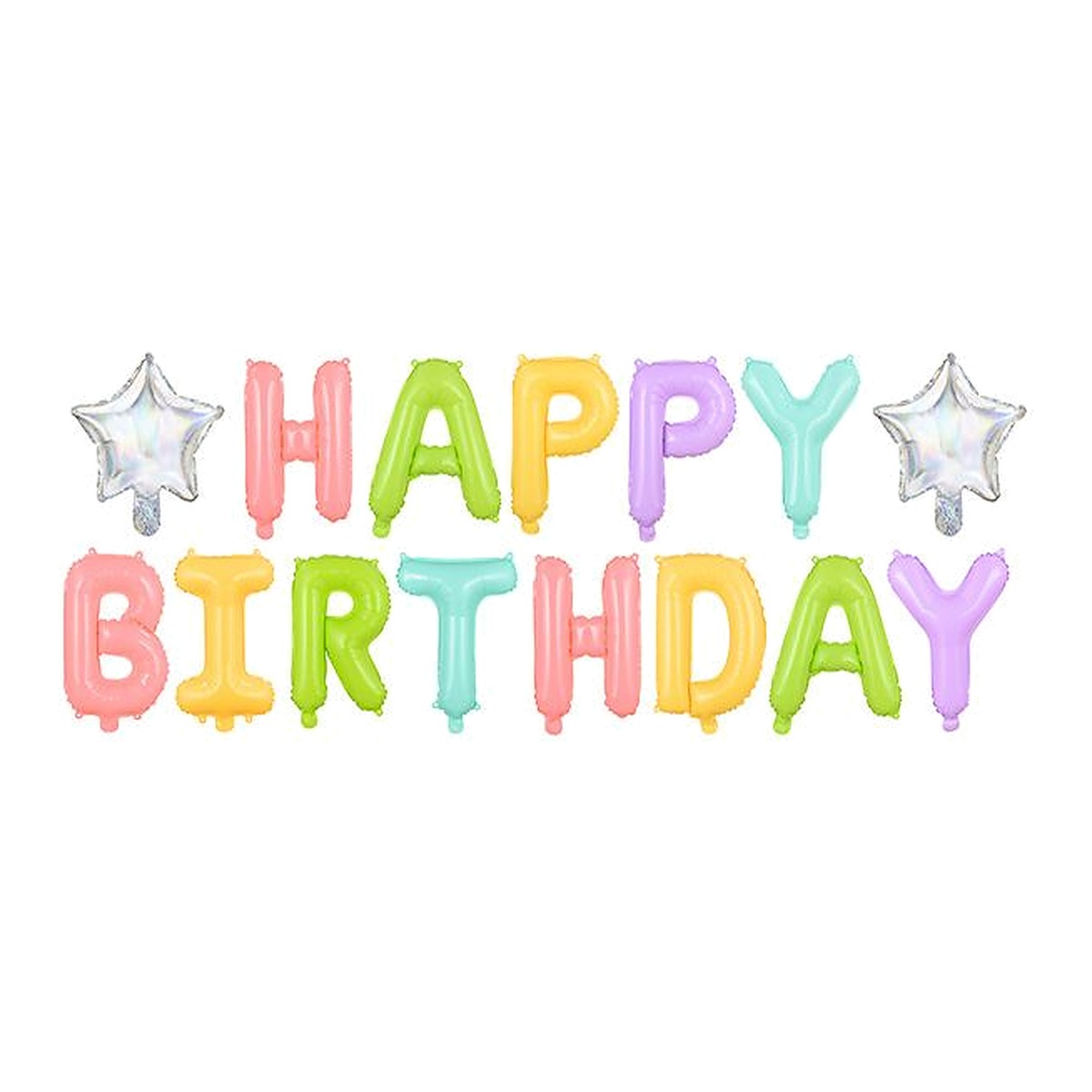 Schriftzug Happy Birthday farbig Ballon – zum selber Aufblasen · nur für Luftfüllung - kein Helium