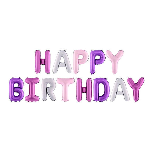 Schriftzug Happy Birthday pink Ballon – zum selber Aufblasen · nur für Luftfüllung - kein Helium