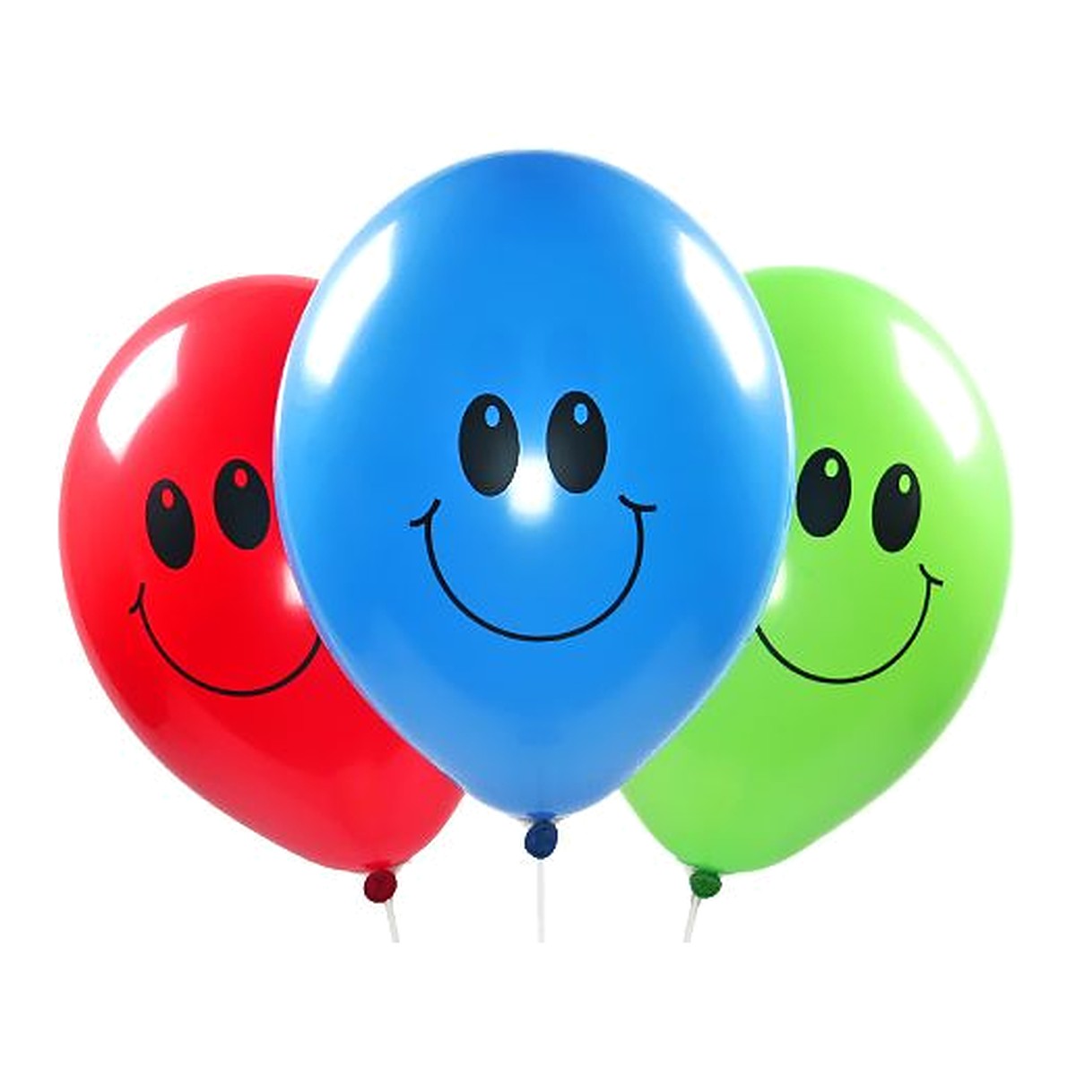 Smile Ballons assortiert – Ballons: assortiert - Druck: schwarz - 33 cm