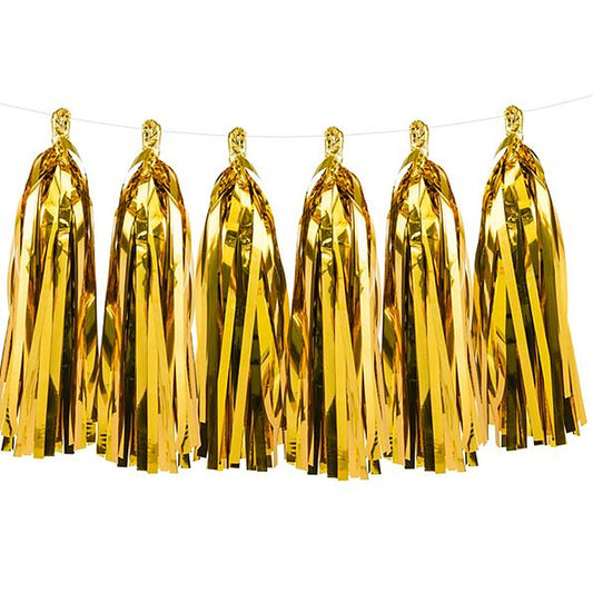 Tassel Girlande gold – 2 Meter - 12 Tasseln